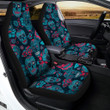 Blue And Red Floral Sugar Skull Car Seat Covers