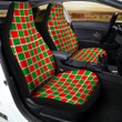Checkered Merry Christmas Print Pattern Car Seat Covers