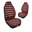 Argyle Coral And Black Print Pattern Car Seat Covers