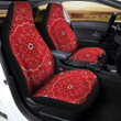 Bandana White And Red Print Car Seat Covers