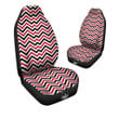 Black White And Red Chevron Print Pattern Car Seat Covers