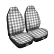 Check White And Grey Print Pattern Car Seat Covers