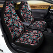 Red And Blue Neon Paisley Floral Print Pattern Car Seat Covers