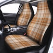 Beige Plaid Tartan Print Car Seat Covers
