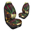 African Afro Gold And Black Print Car Seat Covers