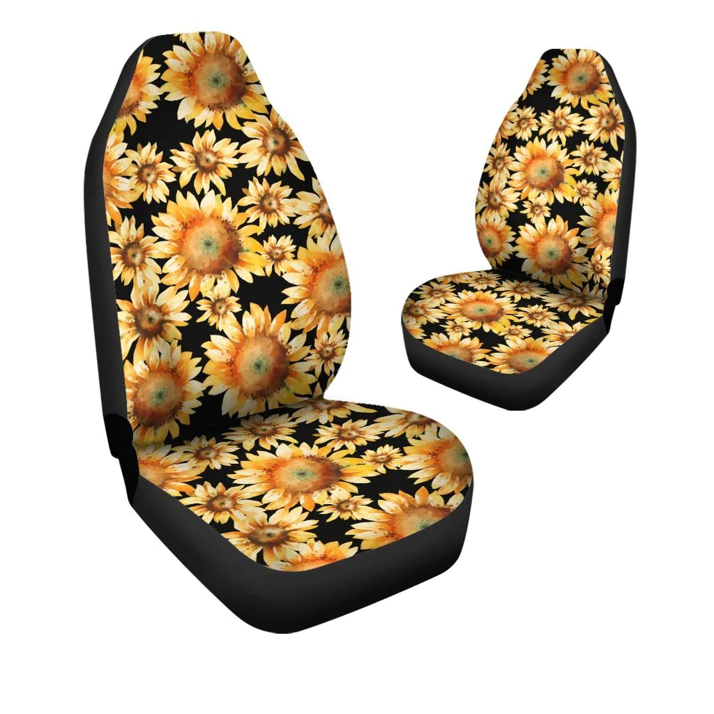 Black Sunflower Car Seat Covers
