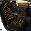 Carrot Black Print Pattern Car Seat Covers