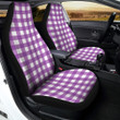 Check White And Purple Print Pattern Car Seat Covers