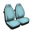 Aqua Zigzag Print Pattern Car Seat Covers