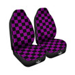 Checkered Black And Purple Print Pattern Car Seat Covers