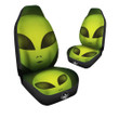 Alien Face Green Print Car Seat Covers
