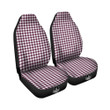 Check White And Burgundy Print Pattern Car Seat Covers