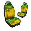 Acid Melt Yellow And Green Print Car Seat Covers