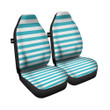 Aqua Color Striped Print Car Seat Covers