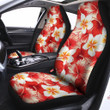 Red And White Hibiscus Hawaiian Print Car Seat Covers