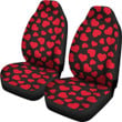 Red Heart Pattern Print Universal Fit Car Seat Cover