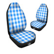 Check Sapphire Blue Print Pattern Car Seat Covers