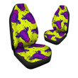 Abstract Neon Cow Print Car Seat Covers