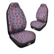 Red Nautical Anchor Blue Striped Print Car Seat Covers