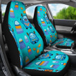 Blue Bigfoot Pattern Print Universal Fit Car Seat Covers