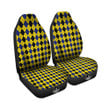 Blue Black And Yellow Argyle Print Car Seat Covers