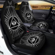 All Seeing Eye White And Black Print Car Seat Covers