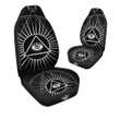 All Seeing Eye White And Black Print Car Seat Covers