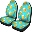 Beer Blue Pattern Print Universal Fit Car Seat Covers