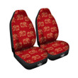 Elephant Red Indian Print Pattern Car Seat Covers