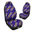 Dna Yellow And White Print Pattern Car Seat Covers