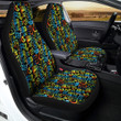 Abstract Graffiti Neon Monsters Print Pattern Car Seat Covers