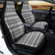 Aztec Texture White And Black Print Pattern Car Seat Covers