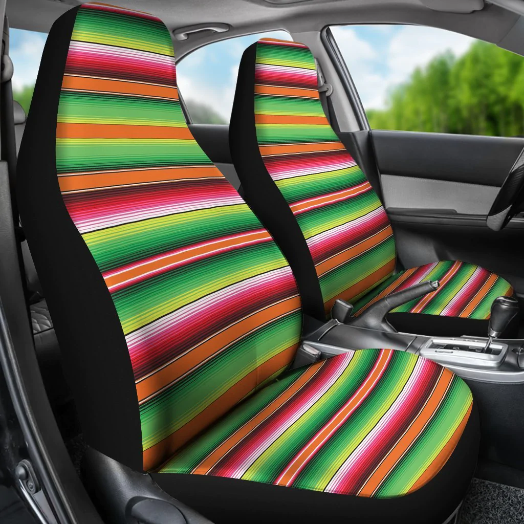 Baja Serape Mexican Blanket Pattern Print Universal Fit Car Seat Cover