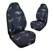 Eagle Brown And White Print Pattern Car Seat Covers