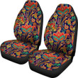 Red Flower Paisley Pattern Print Universal Fit Car Seat Cover