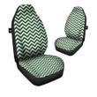 Dark Green Zigzag Print Pattern Car Seat Covers