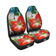 Amaryllis White And Red Print Car Seat Covers