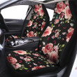 Black Pink Rose Flower Print Car Seat Covers