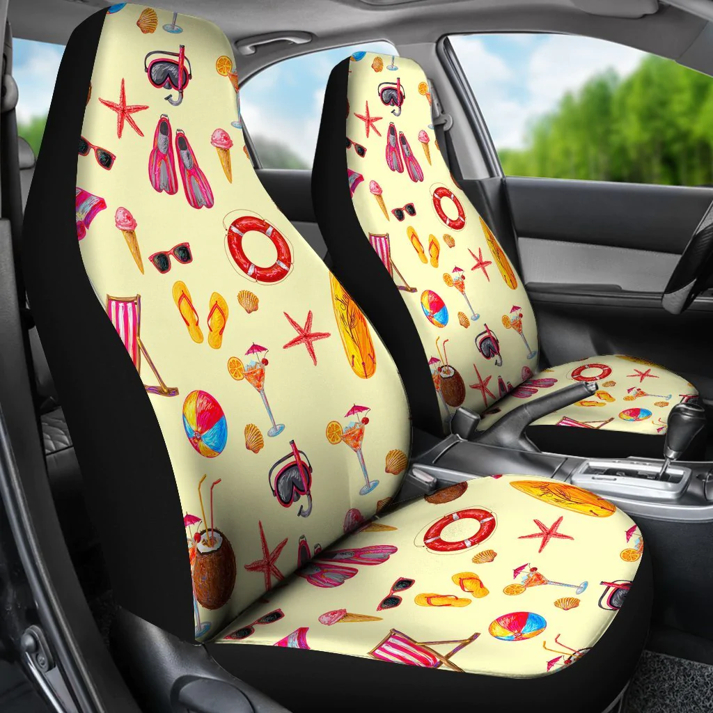Beach Pattern Print Universal Fit Car Seat Covers