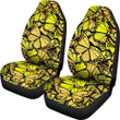Yellow Monarch Butterfly Pattern Print Universal Fit Car Seat Cover