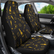 Champagne Gold Glitter Pattern Print Universal Car Seat Cover