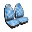 Blue Azure And White Gingham Print Car Seat Covers