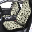 Black Swallow Vintage Print Pattern Car Seat Covers