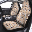 Beige Garlic Print Pattern Car Seat Covers