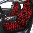 Red Tomoe Print Pattern Car Seat Covers