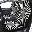 Radial Rays White And Black Print Car Seat Covers