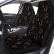 Red White Satan Head Print Pattern Car Seat Covers