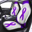 Cancer Awareness Ribbon Purple Print Car Seat Covers