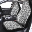 Camouflage White And Grey Print Car Seat Covers