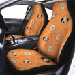 Doodle Dog Orange Print Pattern Car Seat Covers